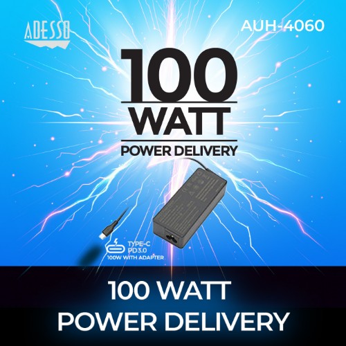 Adesso AUH-4060 laptop dock/port replicator Wired USB 3.2 Gen 1 (3.1 Gen 1) Type-C Black