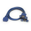 StarTech.com USB3SPNLAFHD cable gender changer 2 x USB A IDC Blue