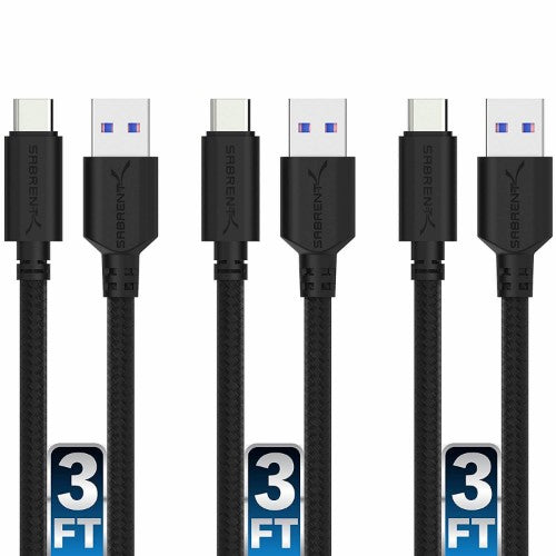 Sabrent CB-C3X3 USB cable USB 3.2 Gen 1 (3.1 Gen 1) 35.4" (0.9 m) USB A USB C Black