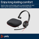 Poly Blackwire 5210 Monaural USB-C Headset +3.5mm Plug +USB-C/A Adapter