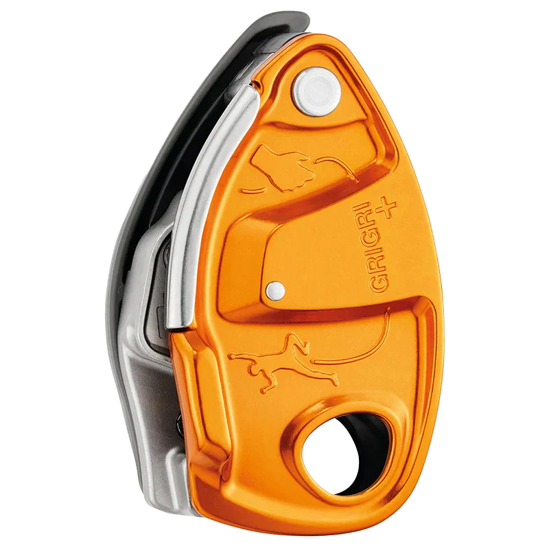 PETZL GRIGRI+ Belay Device with Cam-Assisted Blocking and Anti-Panic Handle Orange