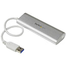 StarTech.com ST43004UA interface hub USB 3.2 Gen 1 (3.1 Gen 1) Type-A 5000 Mbit/s Silver, White