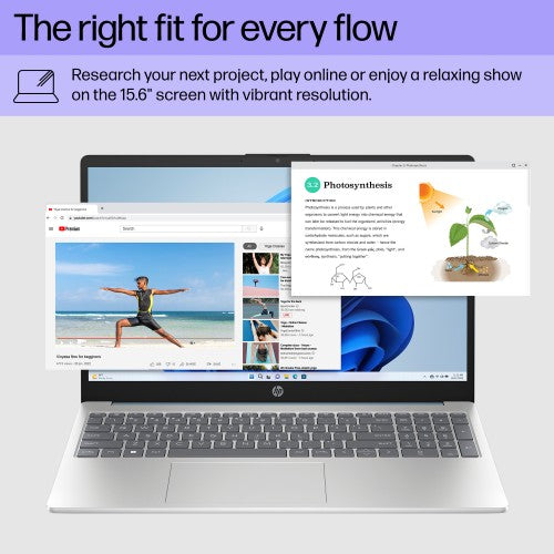 HP 15-fc0035tg AMD Athlon Silver 7120U Laptop 15.6" Touchscreen HD 8 GB LPDDR5-SDRAM 256 GB SSD Wi-Fi 6 (802.11ax) Windows 11 Home Blue, Silver