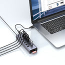 4XEM 4XHS015 interface hub USB 3.2 Gen 2(3.1 Gen 2) Type-B 5000 Mbit/s Gray