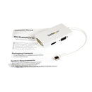 StarTech.com MDP2VGDVHDW video cable adapter 5.91" (0.15 m) Mini DisplayPort DVI-D + VGA (D-Sub) + HDMI White