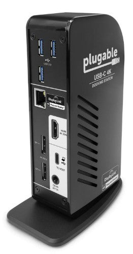 Plugable Technologies UD-ULTC4K laptop dock/port replicator Docking USB 3.2 Gen 1 (3.1 Gen 1) Type-C Black