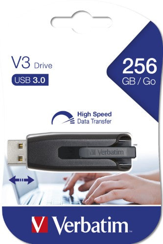 Verbatim V3 USB flash drive 256 GB USB Type-A 3.2 Gen 1 (3.1 Gen 1) Black