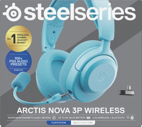 Steelseries Arctis Nova 3P Headset Wireless Head-band Music/Everyday Bluetooth Aqua color
