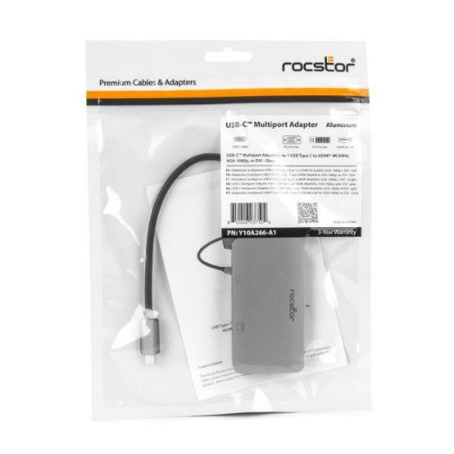 Rocstor Y10A266-A1 USB graphics adapter Black, Gray