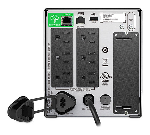 APC SMT750C uninterruptible power supply (UPS) Line-Interactive 0.75 kVA 500 W 6 AC outlet(s)