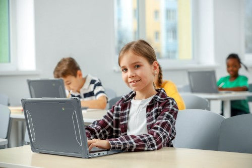 MAXCases EXTREME SHELL-F3 SLIDE CASE FOR LENOVO 100E G4 CHROMEBOOK 11 (VER 83G8 & 83G9 ON 11" Cover Gray, Transparent