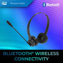 Adesso Xtream P400 Headset Wired & Wireless Head-band Business/Everyday USB Type-C / USB Type-A Bluetooth Charging stand Black