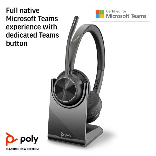 Poly Voyager 4320-M Microsoft Teams Certified Headset +BT700 dongle +Charging Stand
