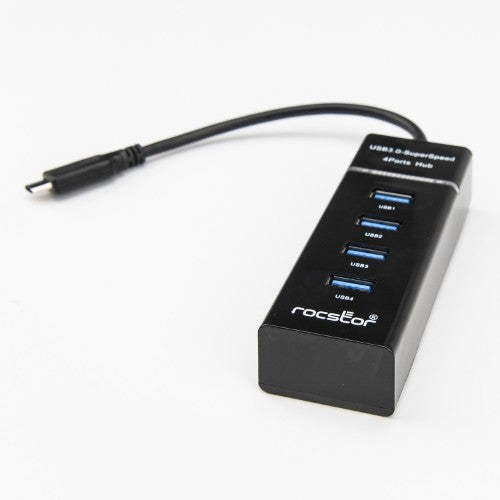 Rocstor Y10A228-B1 interface hub USB 3.2 Gen 1 (3.1 Gen 1) Type-C Black