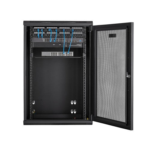 StarTech.com RK1820WALHM rack cabinet 18U Wall mounted rack Black