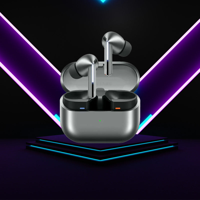 SAMSUNG Galaxy Buds 3 Pro AI True Wireless Bluetooth Earbuds, Noise Cancelling, Sound Optimization, Real-Time Interpreter, Redesigned Comfort Fit, Silver [US Version, Amazon Exclusive 2Yr Warranty]