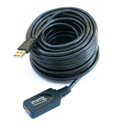 Plugable Technologies USB2-10M USB cable USB 2.0 393.7" (10 m) USB A Black
