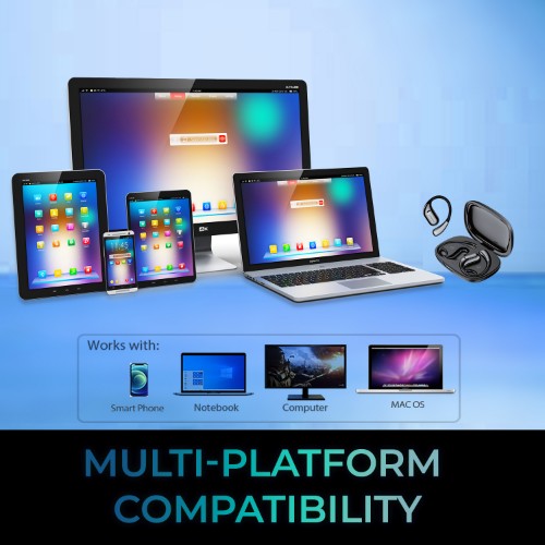 Adesso Xtream T5 Headset Wireless Ear-hook Calls/Music USB Type-C Bluetooth Black