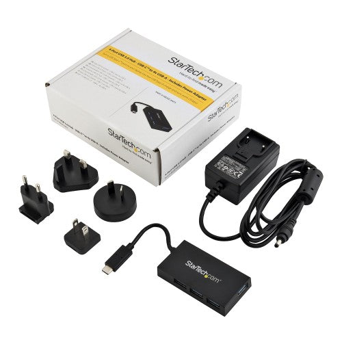 StarTech.com HB30C4AFS interface hub USB 3.2 Gen 1 (3.1 Gen 1) Type-C 5000 Mbit/s Black