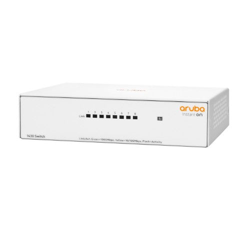 HPE Aruba Networking Aruba Instant On 1430 8G Unmanaged L2 Gigabit Ethernet (10/100/1000) White