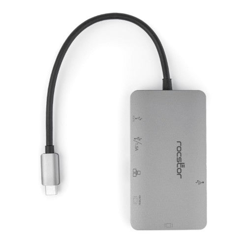 Rocstor Y10A249-A1 notebook dock/port replicator USB 3.2 Gen 1 (3.1 Gen 1) Type-C Silver