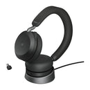Jabra Evolve2 75 Headset Wired & Wireless Head-band Calls/Music USB Type-C Bluetooth Charging stand Black