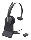 Yealink WH64 Hybird Mono with Charging Stand Teams Headset Wireless Head-band Office/Call center USB Type-C Bluetooth Black