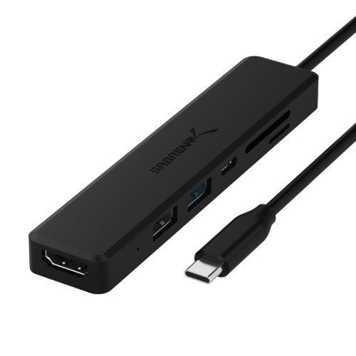 Sabrent HB-TC6C notebook dock/port replicator USB 3.2 Gen 1 (3.1 Gen 1) Type-C Black