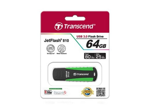 Transcend JetFlash 810 64GB USB 3.0 USB flash drive USB Type-A 3.2 Gen 1 (3.1 Gen 1) Black, Green