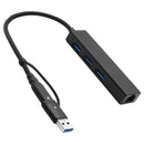 4XEM 4XUSBCAHUB3ATAA interface hub USB 3.2 Gen 1 (3.1 Gen 1) Type-A + Type-C 5000 Mbit/s Black