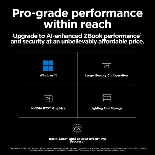 HP ZBook Power G11 Intel Core Ultra 7 165H Mobile workstation 16" WUXGA 32 GB DDR5-SDRAM 1 TB SSD NVIDIA RTX 2000 Ada Wi-Fi 6E (802.11ax) Windows 11 Pro Silver