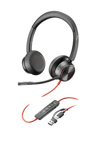 Poly Blackwire 8225 Headset +USB-C/A Adapter TAA