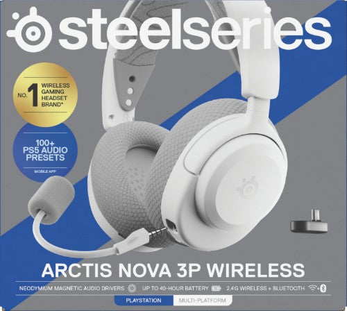 Steelseries Arctis Nova 3P Headset Wireless Head-band Music/Everyday Bluetooth White