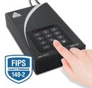 Apricorn Aegis Padlock DT FIPS USB3.0 4TB external hard drive USB Type-B 3.2 Gen 1 (3.1 Gen 1) Black