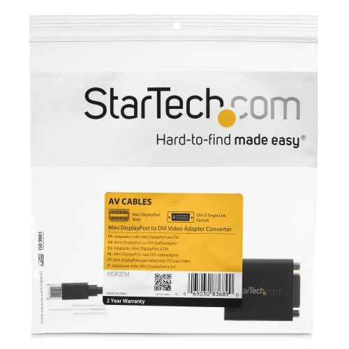 StarTech.com MDP2DVI video cable adapter 5.12" (0.13 m) Mini DisplayPort DVI-I Black