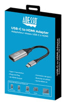 Adesso AUH-5010 video cable adapter 5" (0.127 m) USB Type-C HDMI Aluminum