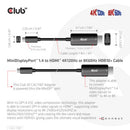 CLUB3D CAC-1187 video cable adapter 70.9" (1.8 m) Mini DisplayPort HDMI Black