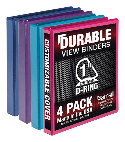 Samsill Durable ring binder A4 Blue, Dark Blue, Pink, Purple