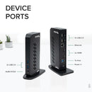 Plugable Technologies UD-3900Z laptop dock/port replicator Docking USB 3.2 Gen 1 (3.1 Gen 1) Type-C Black