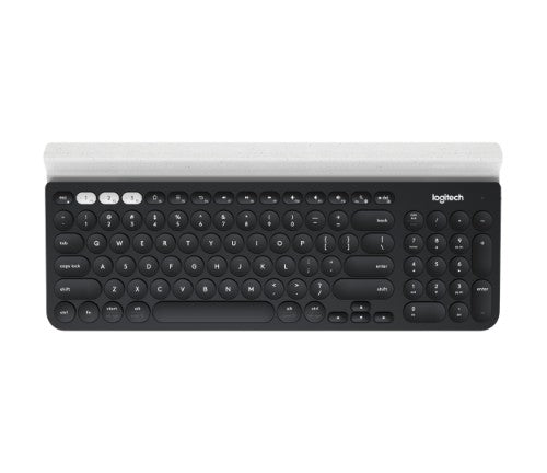 Logitech 920-008025 keyboard RF Wireless + Bluetooth English Gray, White, Dark Gray