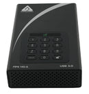 Apricorn Aegis Padlock DT FIPS USB3.0 4TB external hard drive USB Type-B 3.2 Gen 1 (3.1 Gen 1) Black