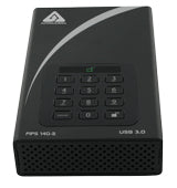 Apricorn Aegis Padlock DT FIPS USB3.0 4TB external hard drive USB Type-B 3.2 Gen 1 (3.1 Gen 1) Black