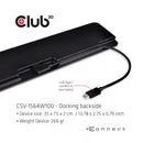 CLUB3D CSV-1564W100 laptop dock/port replicator Docking USB 3.2 Gen 1 (3.1 Gen 1) Type-C Black