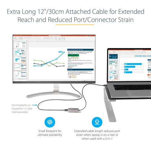 StarTech.com CDP2MDPEC USB graphics adapter 3840 x 2160 pixels White