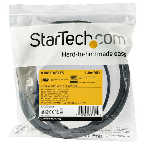 StarTech.com RKCONSUV6 KVM cable Black 70.9" (1.8 m)