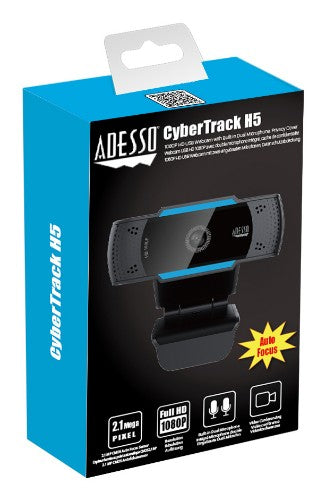Adesso CyberTrack H5-TAA webcam 2 MP 1920 x 1080 pixels USB 2.0 Black
