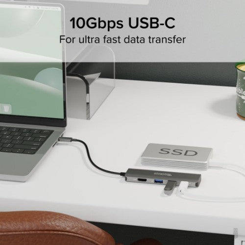 Plugable Technologies USBC-4IN1 laptop dock/port replicator Wired USB 3.2 Gen 2 (3.1 Gen 2) Type-C Silver