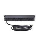 StarTech.com 12NM8-RACK-MOUNT-PDU power distribution unit (PDU) 12 AC outlet(s) 1U Black