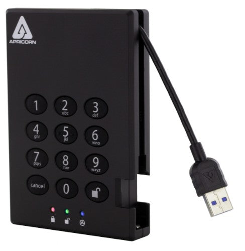 Apricorn Aegis Padlock 3.0 2 TB USB Type-A 3.2 Gen 1 (3.1 Gen 1) Black