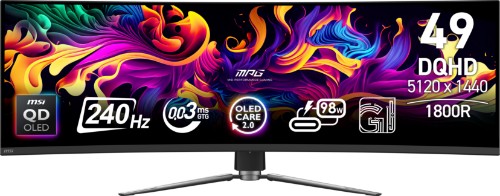 MSI MPG 491CQPX QD-OLED computer monitor 49" 5120 x 1440 pixels Dual QHD Black